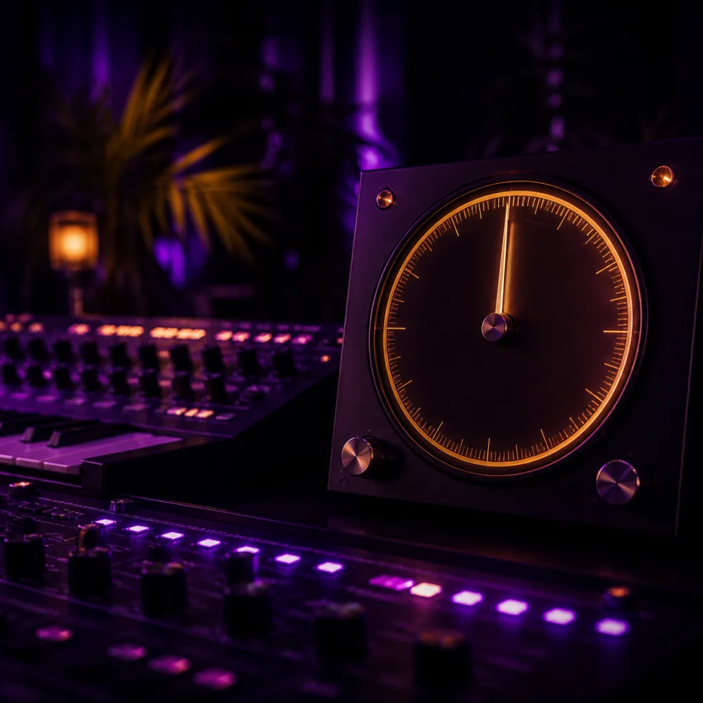 Neon studio timer artwork for 45-second campaign cut