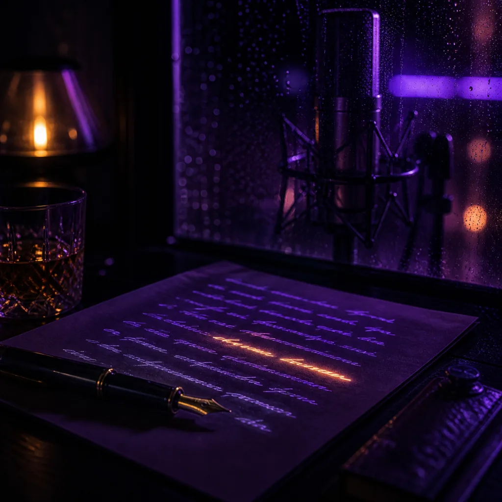Neon lyric manuscript artwork for Final campaign cut